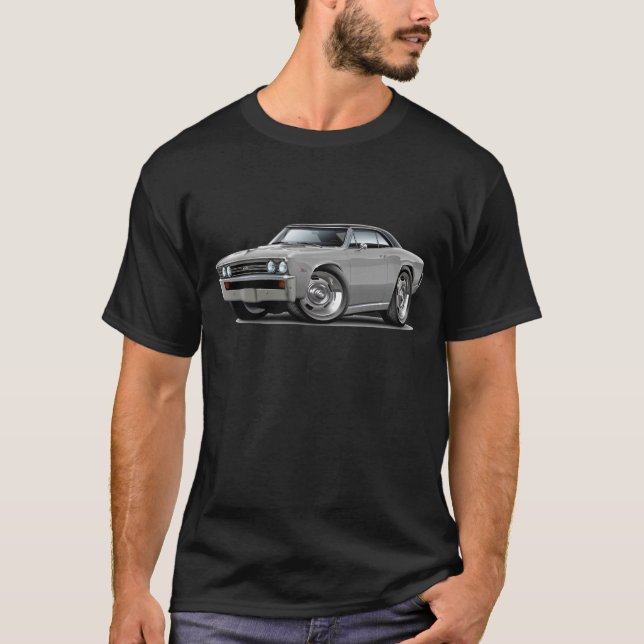 T-shirt Dessus 1967 noir argenté de Chevelle (Devant)