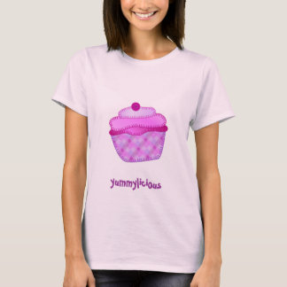 T-shirt Dessus de dames d'Applique de petit gâteau - mauve