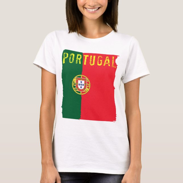 T-shirt Dessus de dames de drapeau du Portugal (Devant)