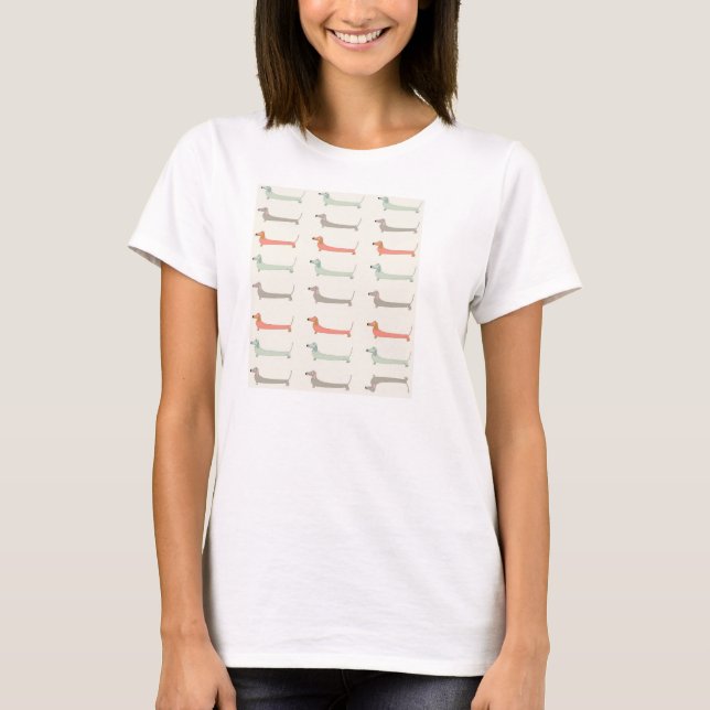 T-shirt Dessus de dames de teckel (Devant)