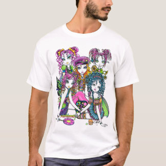 T-shirt Dessus de fées de partie de sucrerie d'arc-en-ciel
