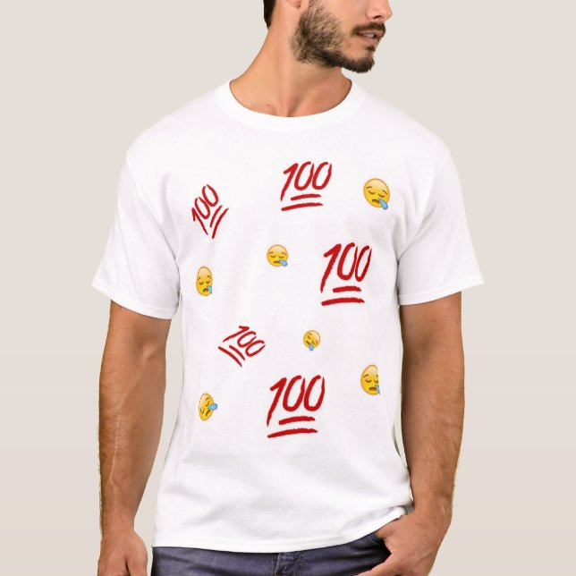 T-shirt Dessus de graphique de 100 Emoji (Devant)