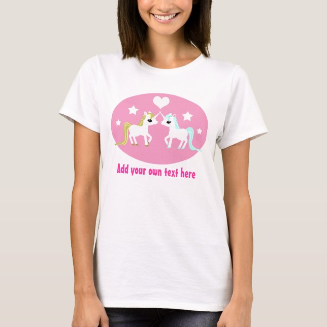 T-shirt Dessus de réservoir mignon de licorne (Devant)