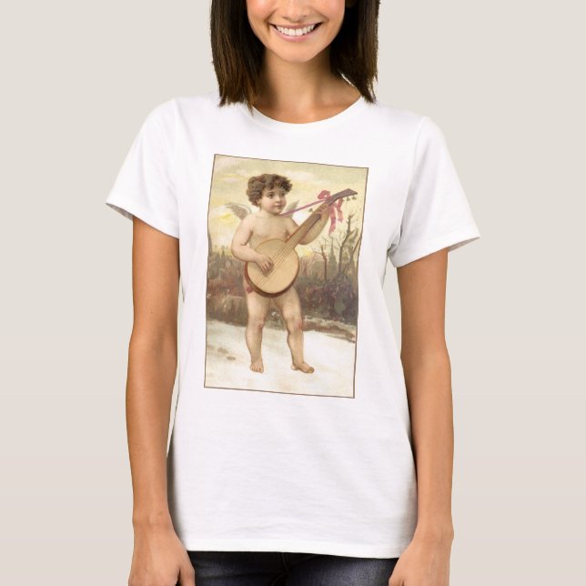 T-shirt Dessus de spaghetti de dames d'ange de banjo (Devant)