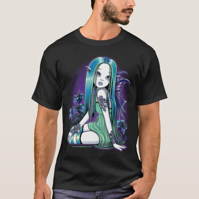 T-shirt Dessus féerique d'art de Lilly de lune gothique de (Devant)