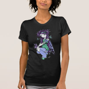 T-shirt Dessus féerique rose d'art de papillon de "ciel"
