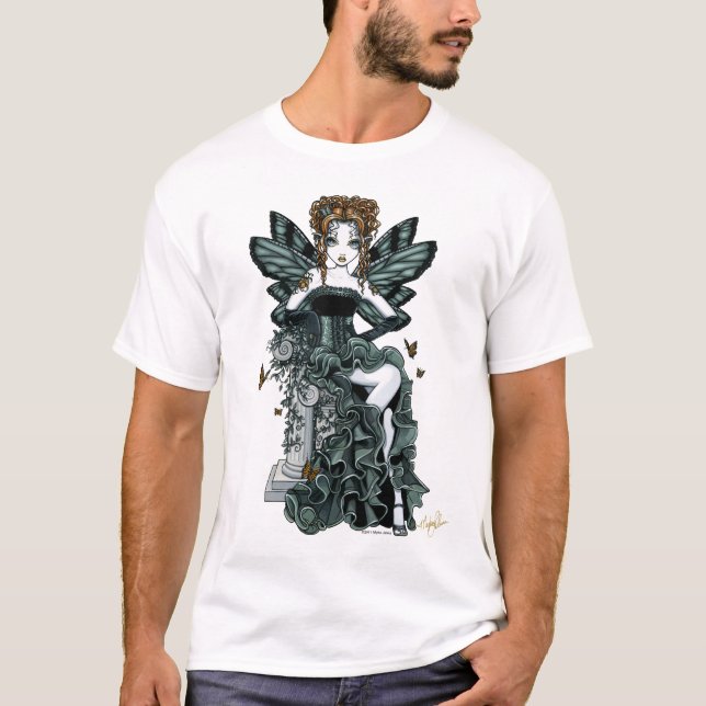 T-shirt Dessus gothique de fée de papillon de couture de (Devant)