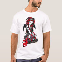 Dessus rouge "cramoisi" d'ange de Goth de Cyber de
