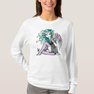 T-shirt Dessus violet d'ange de tatouage de Malory