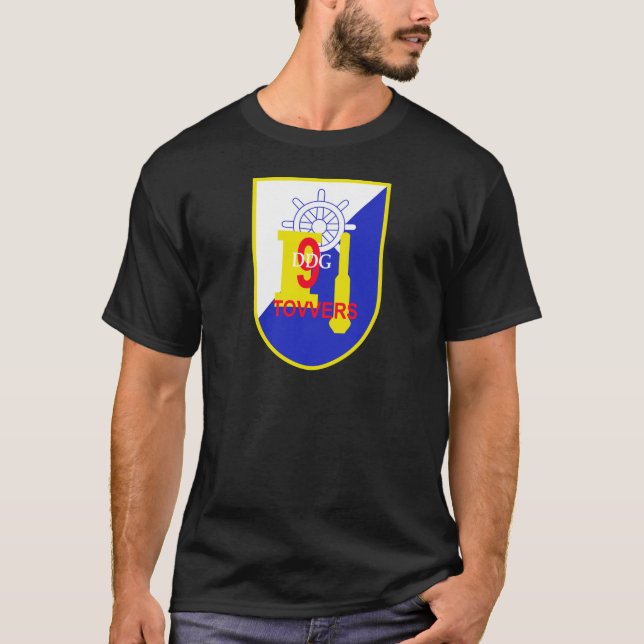 T-shirt Destroyer mil de missile guidé de marine de tours (Devant)