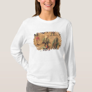 T-shirt Détail des jeux des enfants de jouer saute-mouton