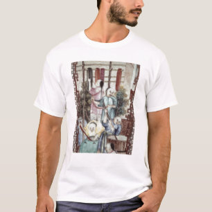 T-shirt Détail d'un vase dépeignant des hommes teignant