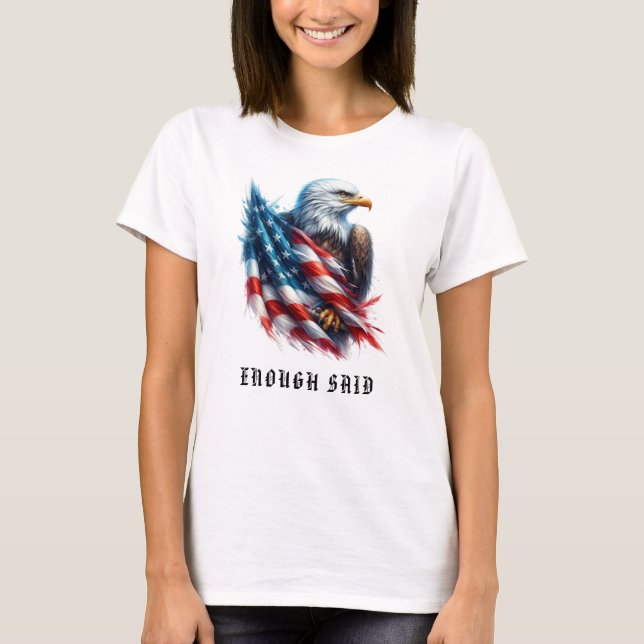 T-shirt *~* Détaillé Aigle chauve AP16 Drapeau américain U (Devant)