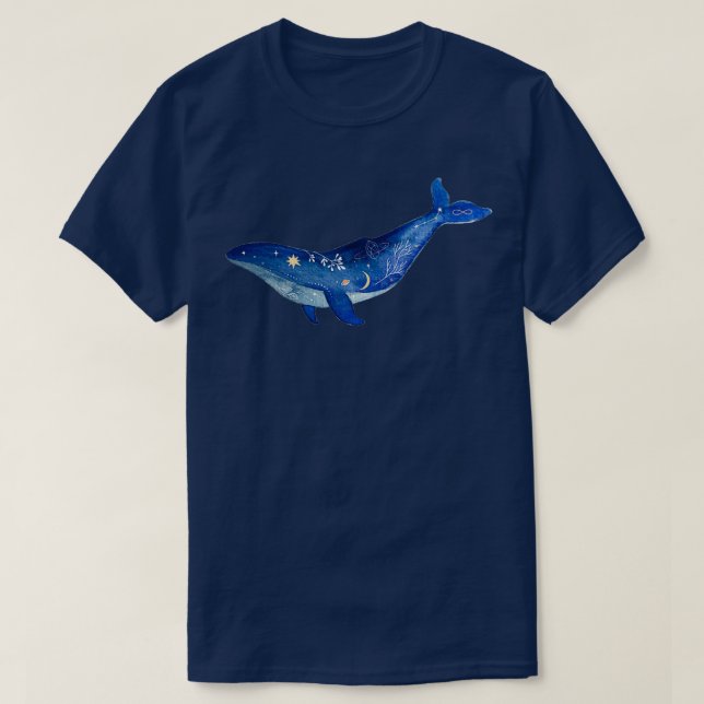 T-shirt DétailléDesign Blue Galaxy Whale (Design devant)