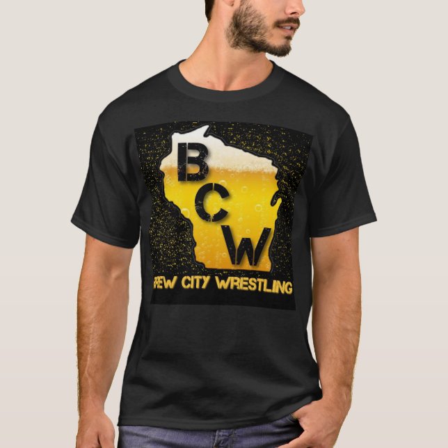 T-shirt d'état de la bière de lutte de Brew City (Devant)