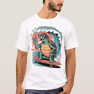 T-shirt d'été avec Skater Turtle