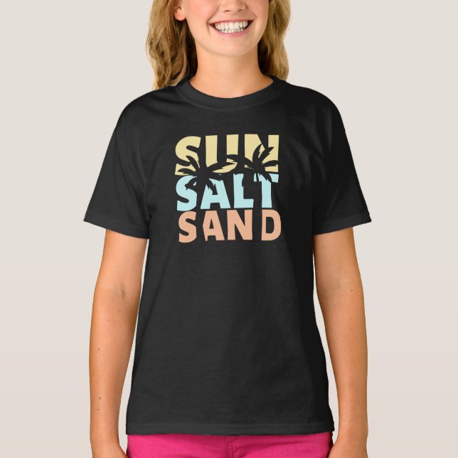 T-shirt d'été de la plage de sable de soleil (Devant)