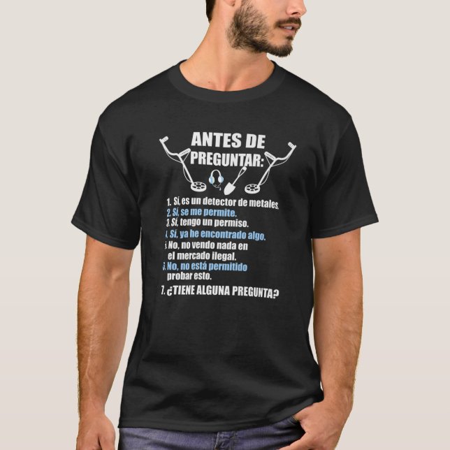 T-shirt Détecteur de métal espagnol Détecteur de métal (Devant)