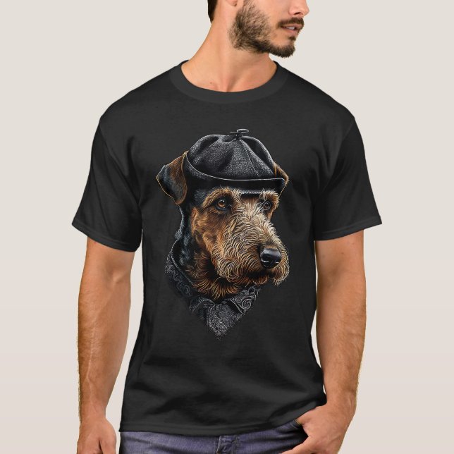T-shirt Detective dog Airedale Terrier (Devant)