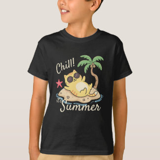 T-shirt Détendez-vous, c'est l'été, design rétro de plage