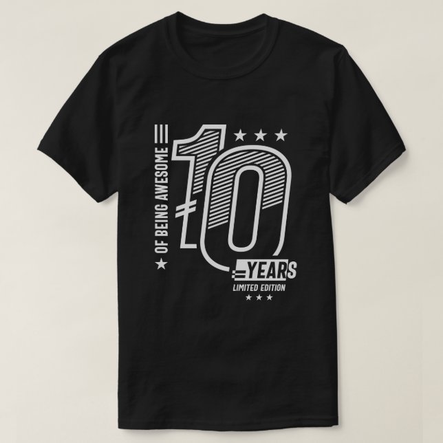 T-shirt D'être génial 10 ans - 10e anniversaire (Design devant)