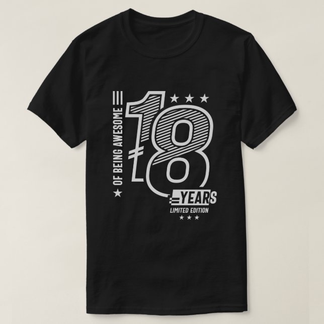 T-shirt D'Être génial 18 ans - 18e anniversaire (Design devant)