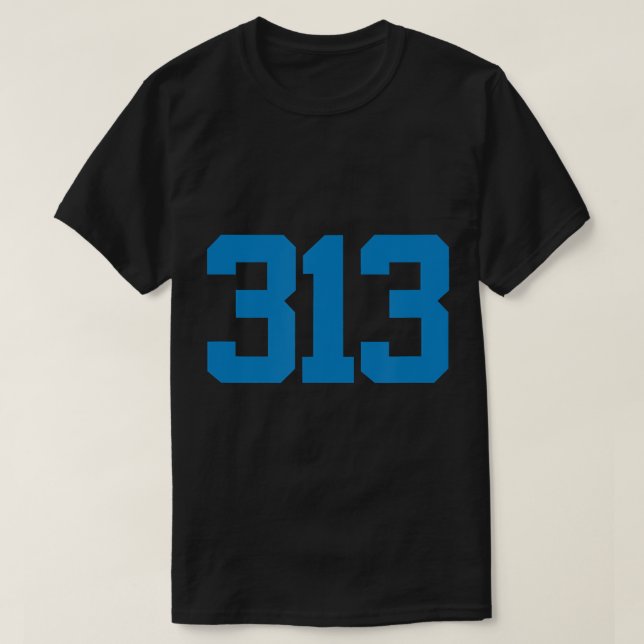 T-shirt Detroit 313 Indicatif régional - GRIT - Ventilateu (Design devant)
