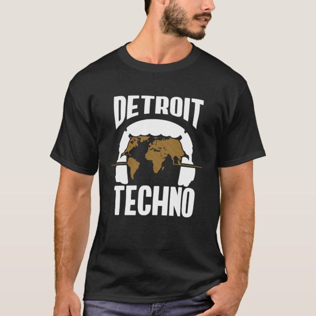 T-shirt Detroit Techno House Music Festival Synthpop EDM D (Devant)