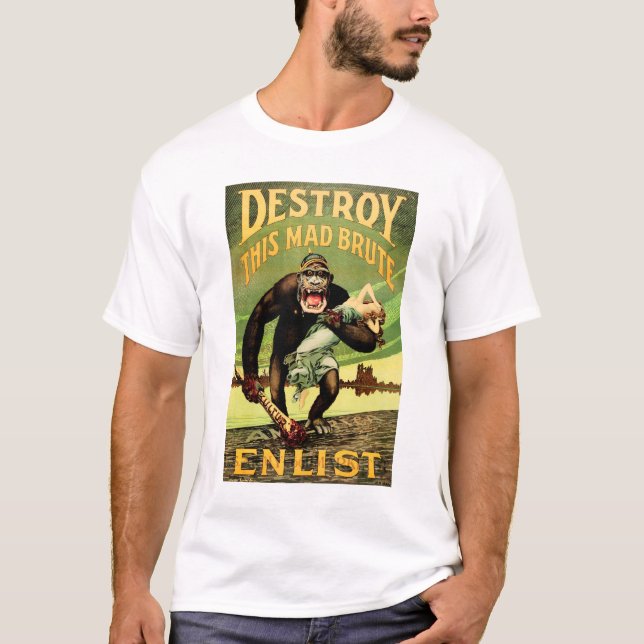 T-shirt Détruire cette publicité de la guerre (Devant)
