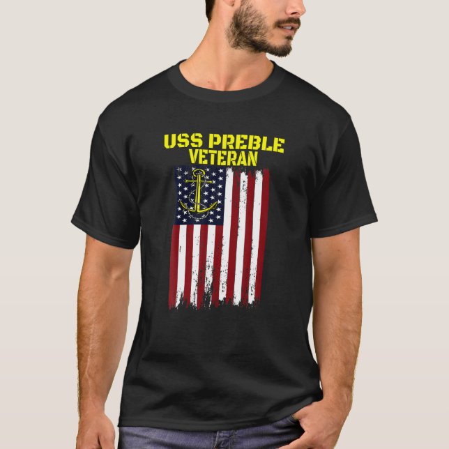 T-shirt Détruiseur USS Preble DLG-15 Fête des pères Vétéri (Devant)