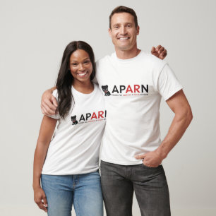 T-shirt détruit par logo d'APARN, blanc vintage