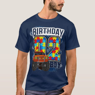 T-shirt Deux ans Anniversaire Autisme Amour Monster Camion
