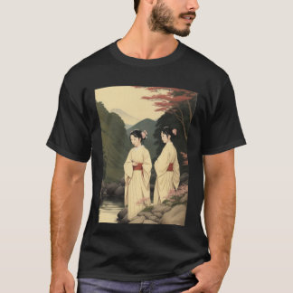 T-shirt deux beautés sur une crique