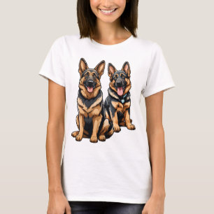 T-shirt Deux bergers allemands