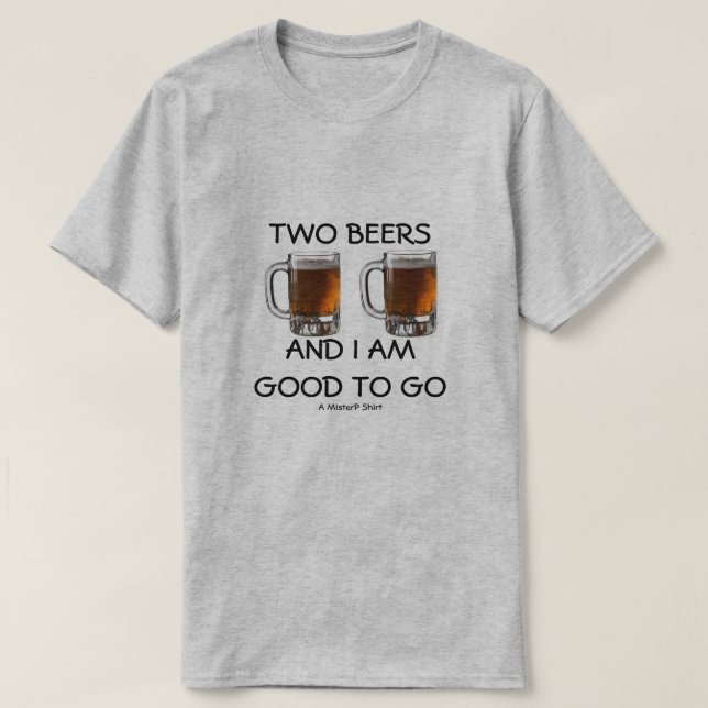 T-shirt Deux bières - Une chemise MisterP (Design devant)
