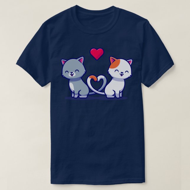 T-shirt Deux Cartoon De Chat2 (Design devant)