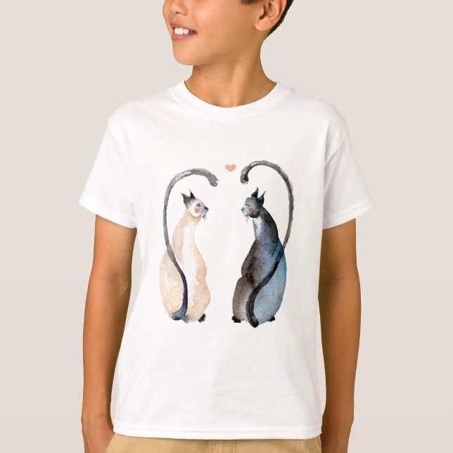 T-shirt Deux chats amoureux (Devant)