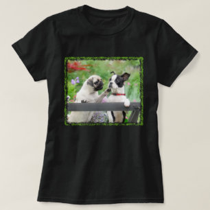 T-shirt Deux chiens par chiot carlin et Boston Terrier ens