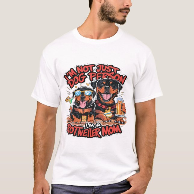 T-shirt Deux Chiens Rottweiler assis ensemble (Devant)