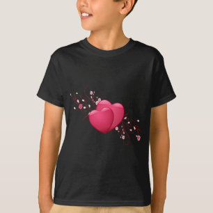 T-shirt Deux Coeurs roses