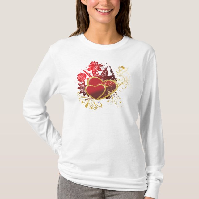 T-shirt Deux Coeurs rouges (Devant)