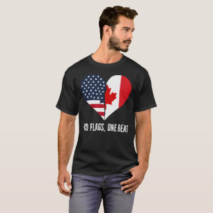 T-shirt Deux drapeaux un rythme Canada🇨🇦 Amérique🇺🇸