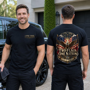 T-shirt Deux Drapeaux Une Nation Amérique 250