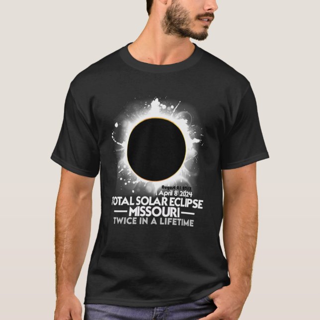 T-shirt Deux fois dans un total de vie Éclipse solaire Mis (Devant)
