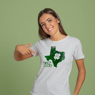 T-shirt Deux fois la Saint Patrick du Texas chanceux