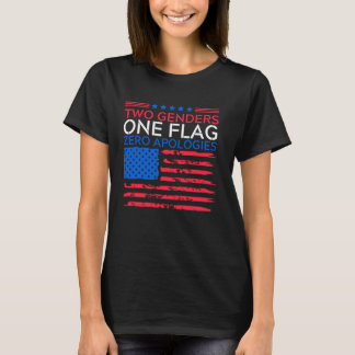 T-shirt Deux Genres Un Drapeau Zéro Excuses Tee Patriotiqu