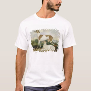 T-shirt Deux Gryhounds dans un paysage (huile sur toile)