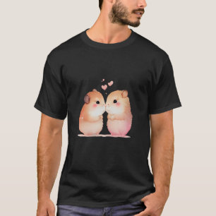 T-shirt Deux hamsters amoureux dans le coeur amoureux Sain