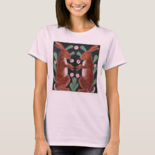 T-shirt Deux lapins dans un jardin ca. 1880