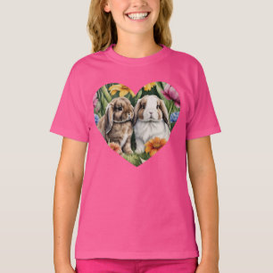 T-shirt Deux lapins de lapin de lapin de petite lop